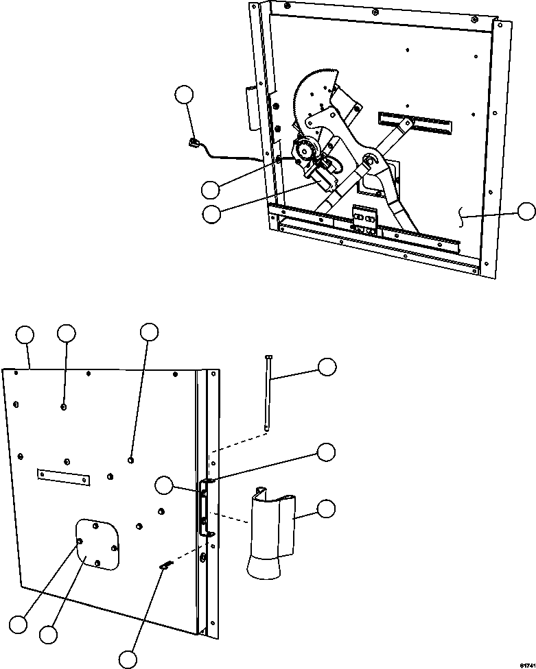 Komatsu parts book diagram for AFE57-GK 830E-1AC S/N A30840 - A30841  HIBBING TACONITE: INNER DOOR PANEL - RH     58E-54-10110