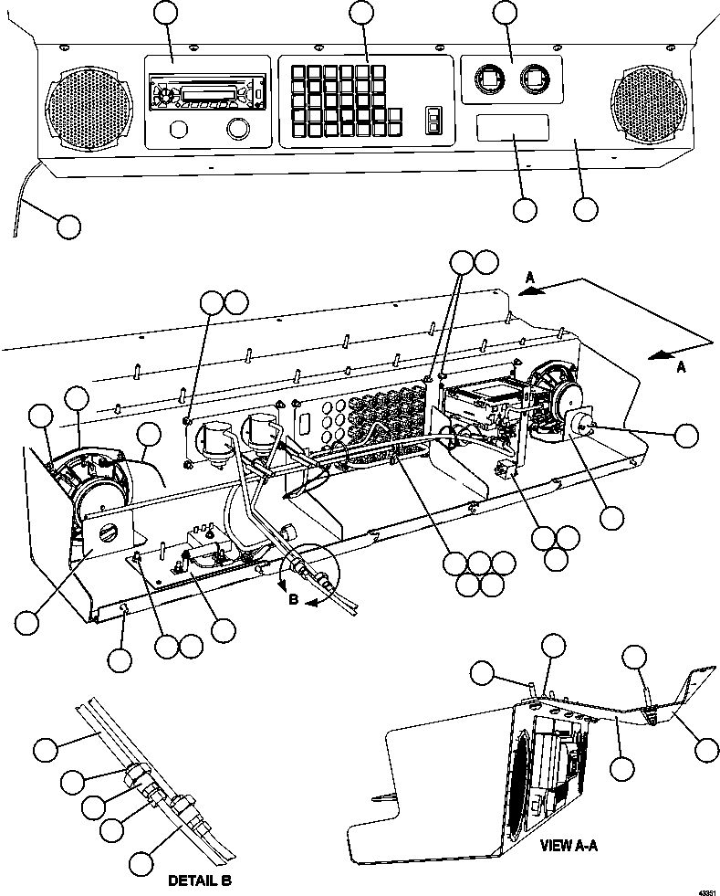 Komatsu parts book diagram for AFE57-GK 830E-1AC S/N A30840 - A30841  HIBBING TACONITE: OVERHEAD DASH MODULE