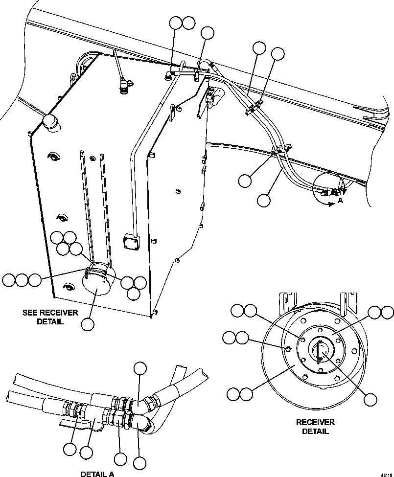 Komatsu parts book diagram for AFE57-GK 830E-1AC S/N A30840 - A30841  HIBBING TACONITE: FUEL SYSTEM PIPING   1/3
