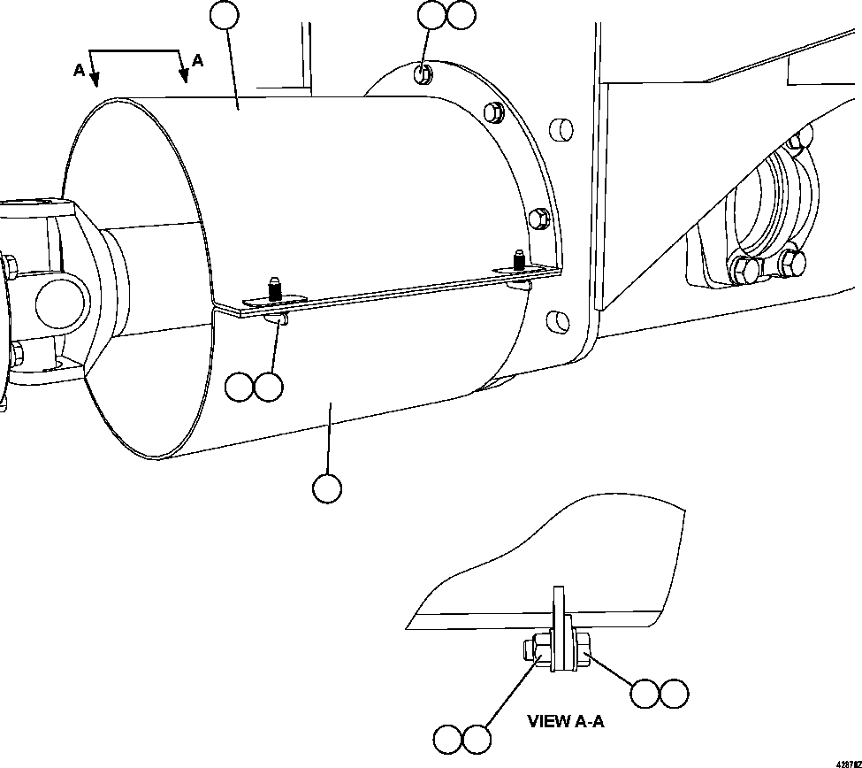 Komatsu parts book diagram for AFE57-GK 830E-1AC S/N A30840 - A30841  HIBBING TACONITE: DRIVE SHAFT GUARD