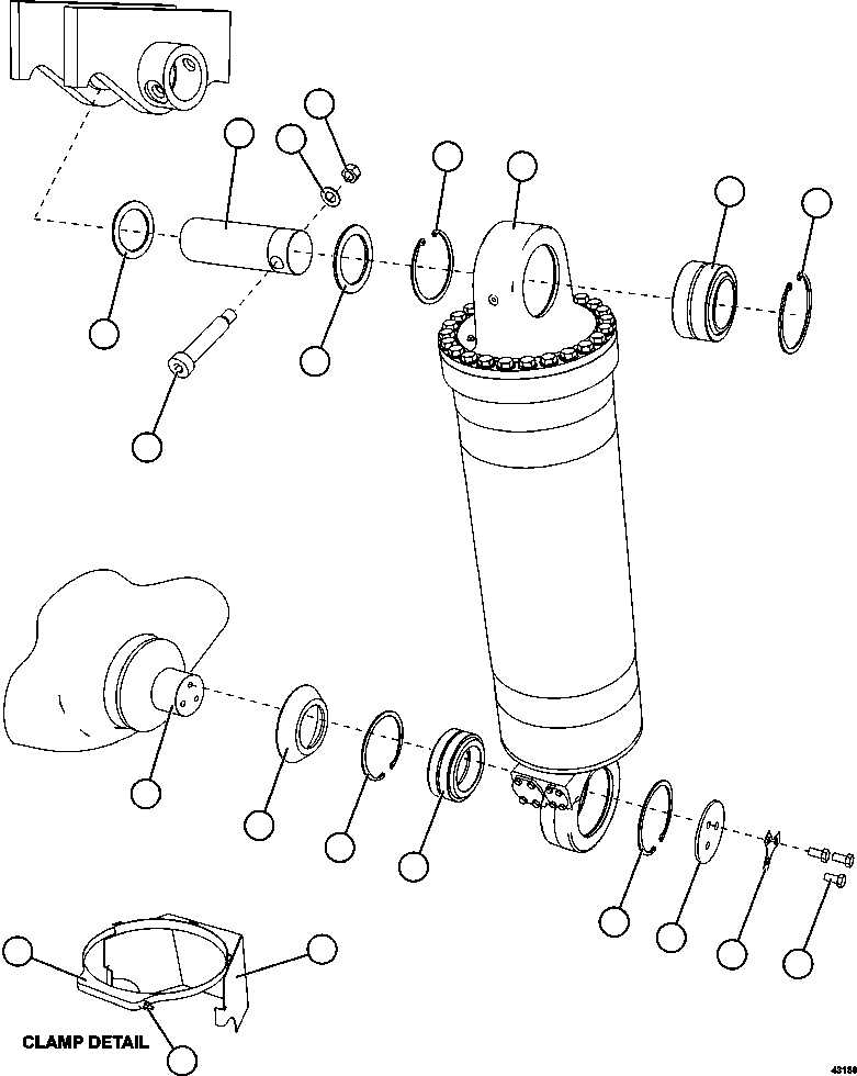 Komatsu parts book diagram for AFE57-GK 830E-1AC S/N A30840 - A30841  HIBBING TACONITE: HOIST CYLINDER INSTALLATION