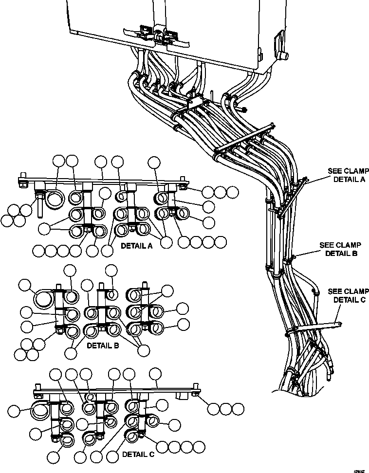 Komatsu parts book diagram for AFE57-GK 830E-1AC S/N A30840 - A30841  HIBBING TACONITE: BRAKE PIPING   3/4