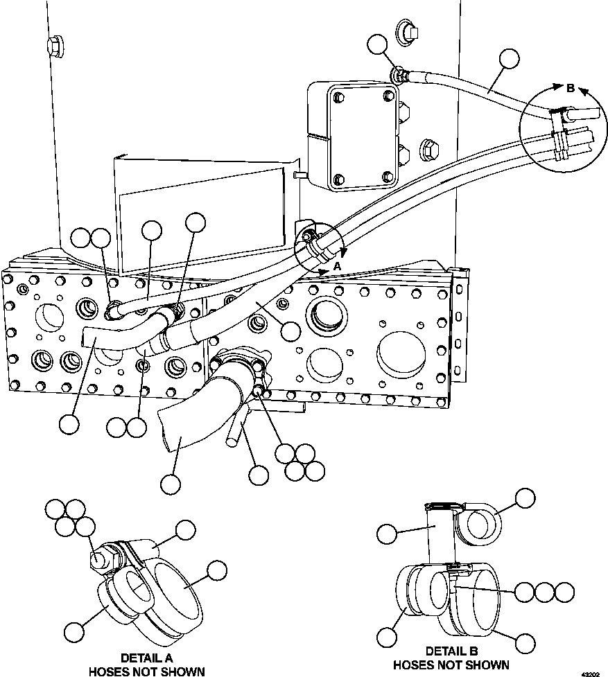 Komatsu parts book diagram for AFE57-GK 830E-1AC S/N A30840 - A30841  HIBBING TACONITE: STEERING PIPING