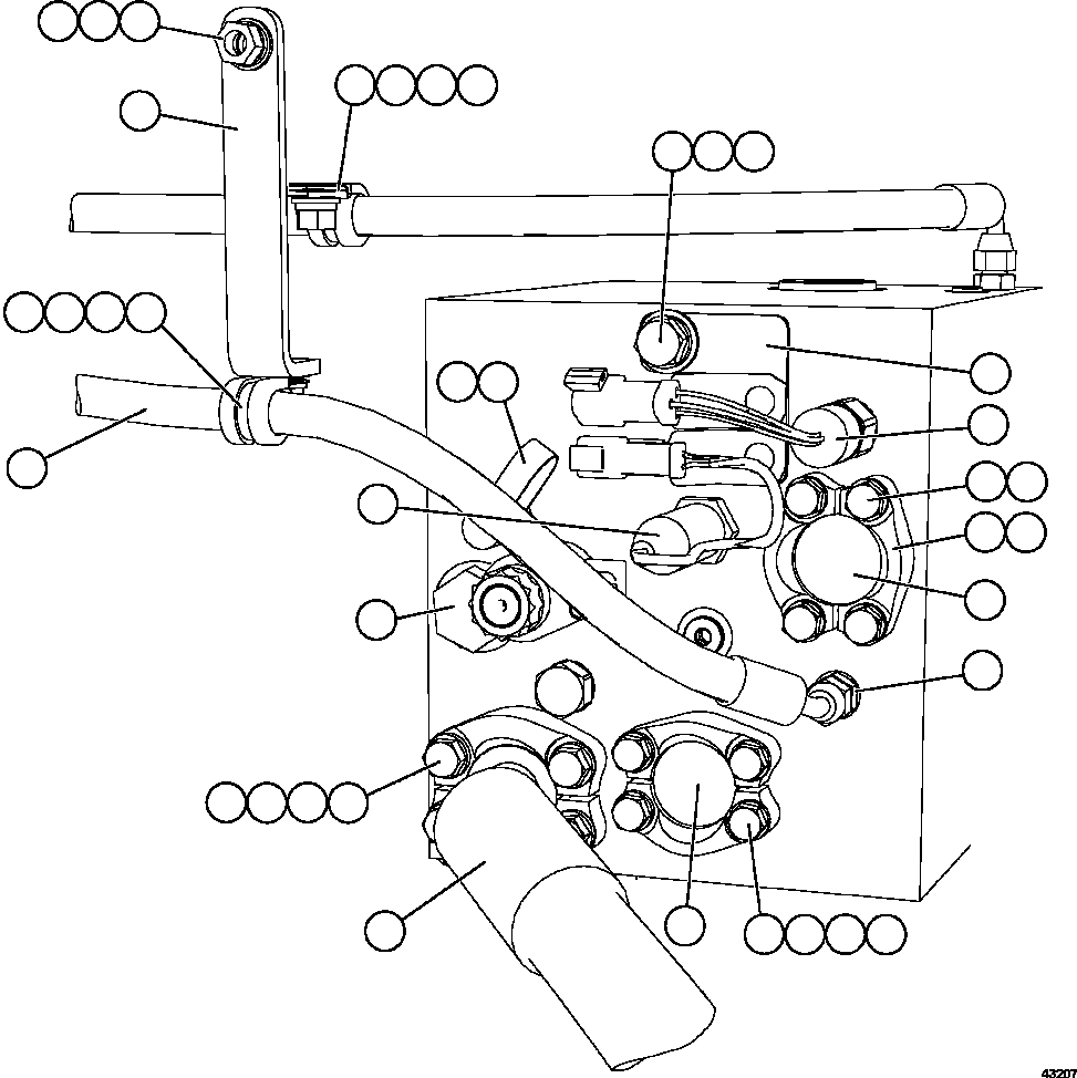 Komatsu parts book diagram for AFE57-GK 830E-1AC S/N A30840 - A30841  HIBBING TACONITE: BLEEDDOWN MANIFOLD PIPING  4/4