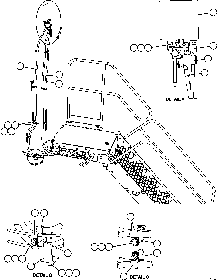 Komatsu parts book diagram for AFE57-GK 830E-1AC S/N A30840 - A30841  HIBBING TACONITE: RETRACTABLE LADDER   2/4