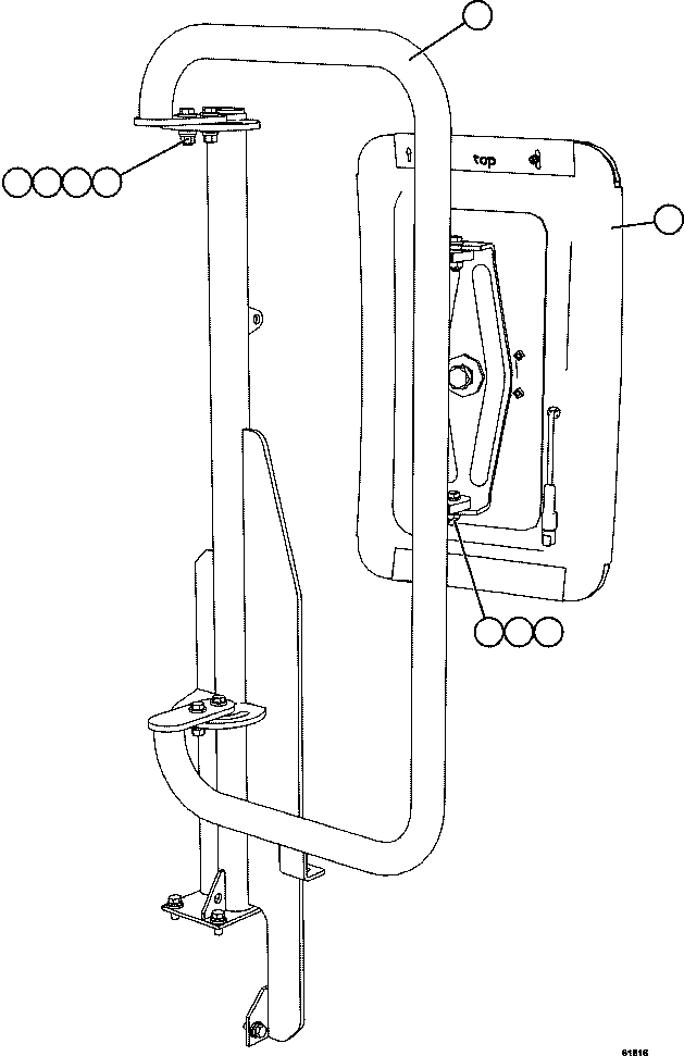 Komatsu parts book diagram for AFE57-GU 830E-1AC S/N A40884 - A40887 & A40895 - A40899  MANTOS BLANCOS: LH MIRROR INSTALLATION