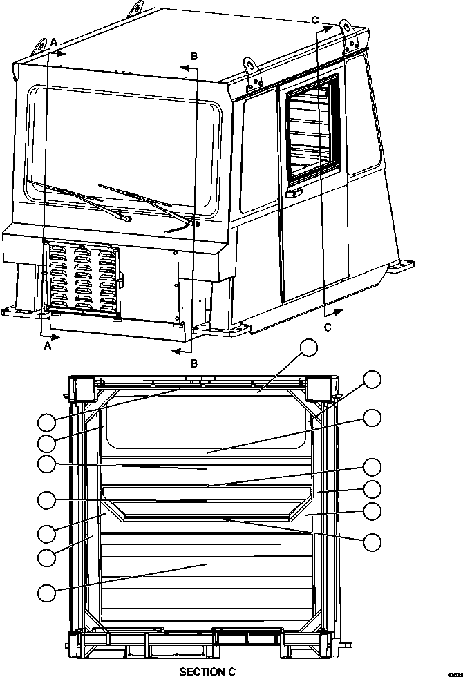 Komatsu parts book diagram for AFE57-GU 830E-1AC S/N A40884 - A40887 & A40895 - A40899  MANTOS BLANCOS: CAB CARPET   1/2