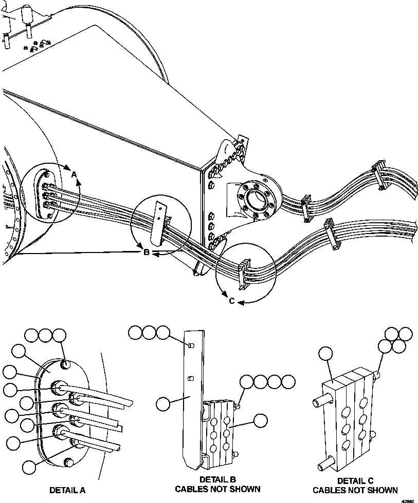 Komatsu parts book diagram for AFE57-GU 830E-1AC S/N A40884 - A40887 & A40895 - A40899  MANTOS BLANCOS: WHEEL MOTOR WIRING  2/4