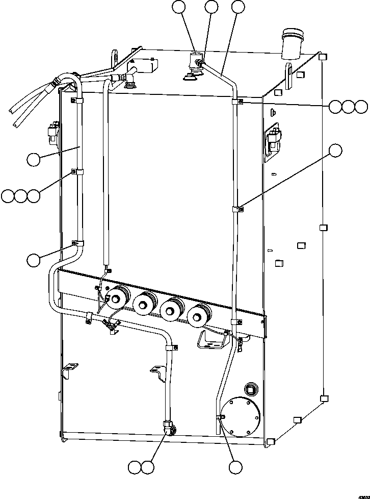Komatsu parts book diagram for AFE57-GU 830E-1AC S/N A40884 - A40887 & A40895 - A40899  MANTOS BLANCOS: FUEL SYSTEM PIPING   2/3