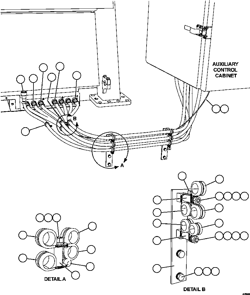Komatsu parts book diagram for AFE57-GU 830E-1AC S/N A40884 - A40887 & A40895 - A40899  MANTOS BLANCOS: EXTERNAL CAB WIRING
