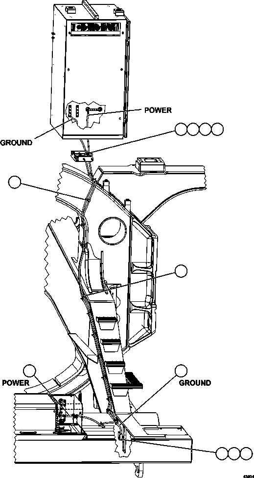 Komatsu parts book diagram for AFE57-GU 830E-1AC S/N A40884 - A40887 & A40895 - A40899  MANTOS BLANCOS: AUXILIARY CONTROL CABINET POWER WIRING