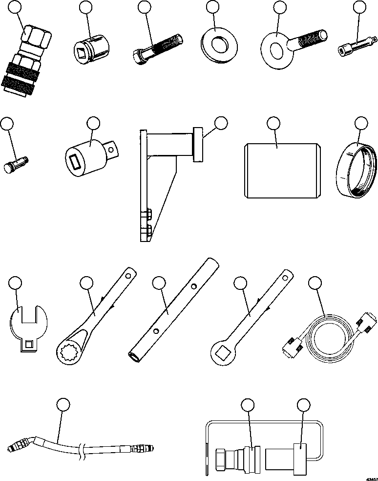 Komatsu parts book diagram for AFE57-GU 830E-1AC S/N A40884 - A40887 & A40895 - A40899  MANTOS BLANCOS: TOOL GROUP    1/2