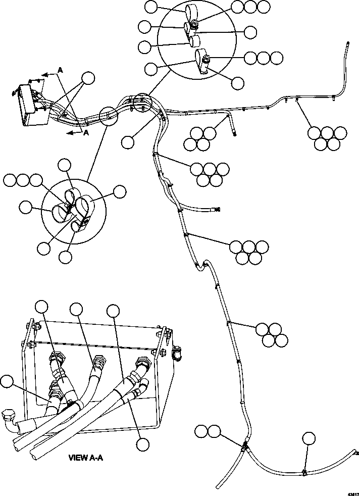 Komatsu parts book diagram for AFE57-GU 830E-1AC S/N A40884 - A40887 & A40895 - A40899  MANTOS BLANCOS: SERVICE CENTER PIPING   3/3