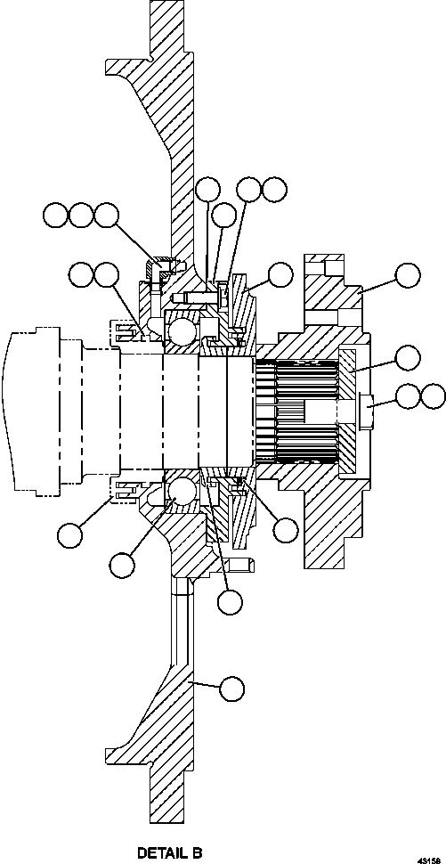 Komatsu parts book diagram for AFE57-GU 830E-1AC S/N A40884 - A40887 & A40895 - A40899  MANTOS BLANCOS: WHEEL MOTOR  3/8   PC3159