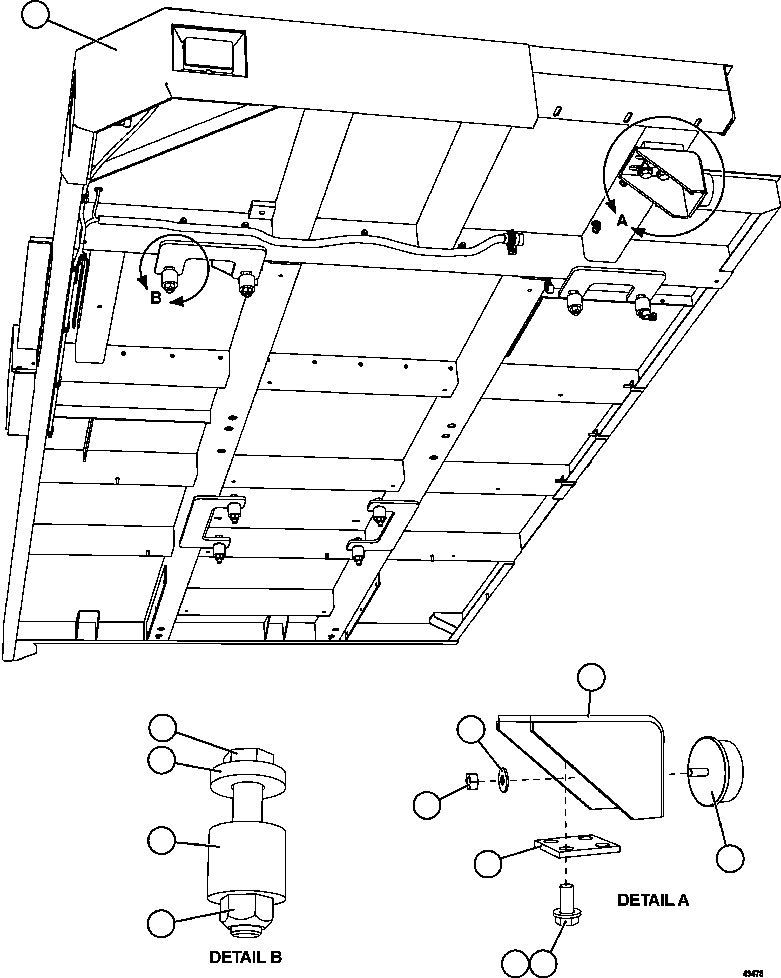 Komatsu parts book diagram for AFE57-GV 830E-1AC S/N A40890 & A40900  TECK CMO: RH DECK INSTALLATION
