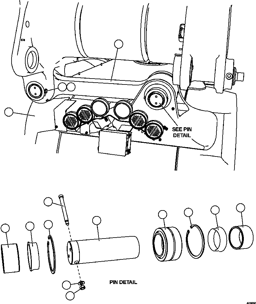 Komatsu parts book diagram for AFE57-GV 830E-1AC S/N A40890 & A40900  TECK CMO: SWAY BAR INSTALLATION