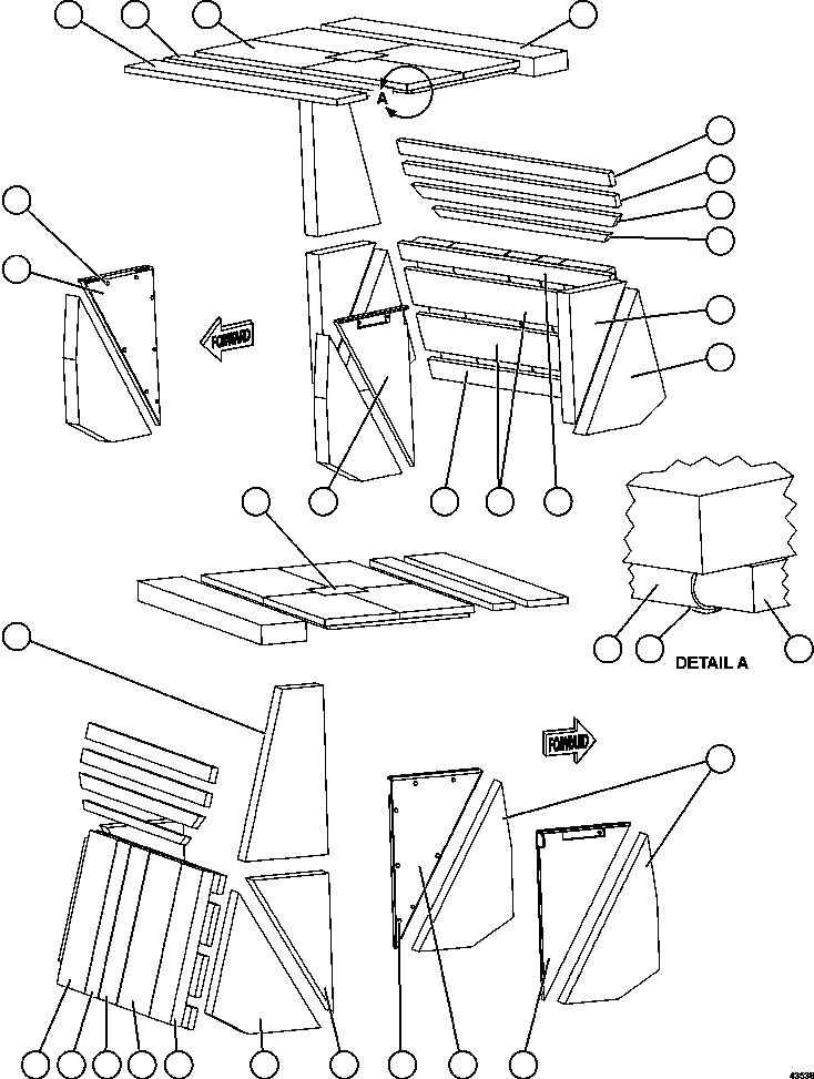 Komatsu parts book diagram for AFE57-GV 830E-1AC S/N A40890 & A40900  TECK CMO: CAB INSULATION