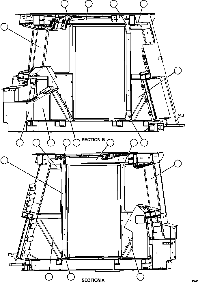 Komatsu parts book diagram for AFE57-GV 830E-1AC S/N A40890 & A40900  TECK CMO: CAB CARPET   2/2