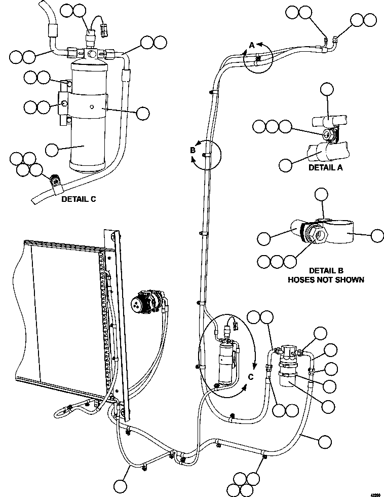 Komatsu parts book diagram for AFE57-GV 830E-1AC S/N A40890 & A40900  TECK CMO: AIR CONDITIONING PIPING