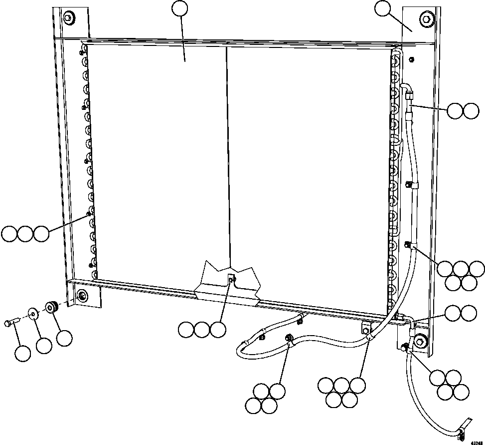 Komatsu parts book diagram for AFE57-GV 830E-1AC S/N A40890 & A40900  TECK CMO: AIR CONDITIONING - CONDENSER INSTALLATION