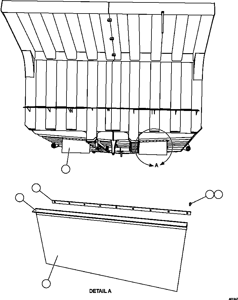 Komatsu parts book diagram for AFE57-GV 830E-1AC S/N A40890 & A40900  TECK CMO: BODY MUDFLAP INSTALLATION   2/2