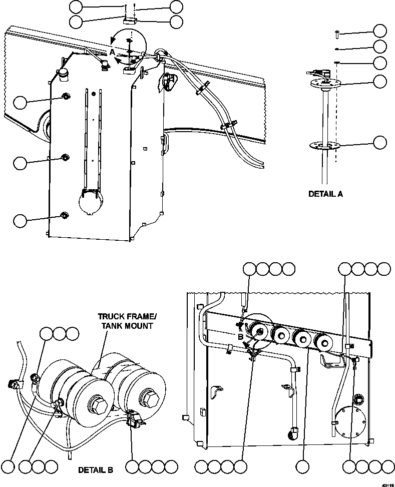 Komatsu parts book diagram for AFE57-GV 830E-1AC S/N A40890 & A40900  TECK CMO: FUEL TANK GAUGE AND WIRING