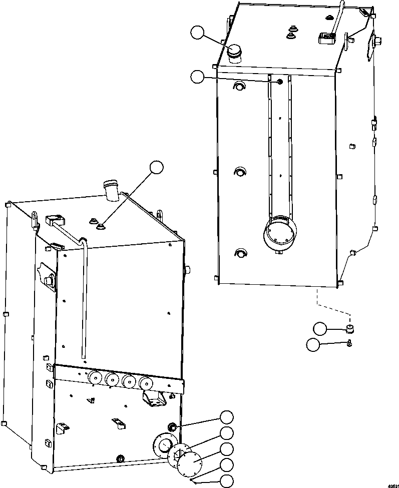 Komatsu parts book diagram for AFE57-GV 830E-1AC S/N A40890 & A40900  TECK CMO: FUEL TANK