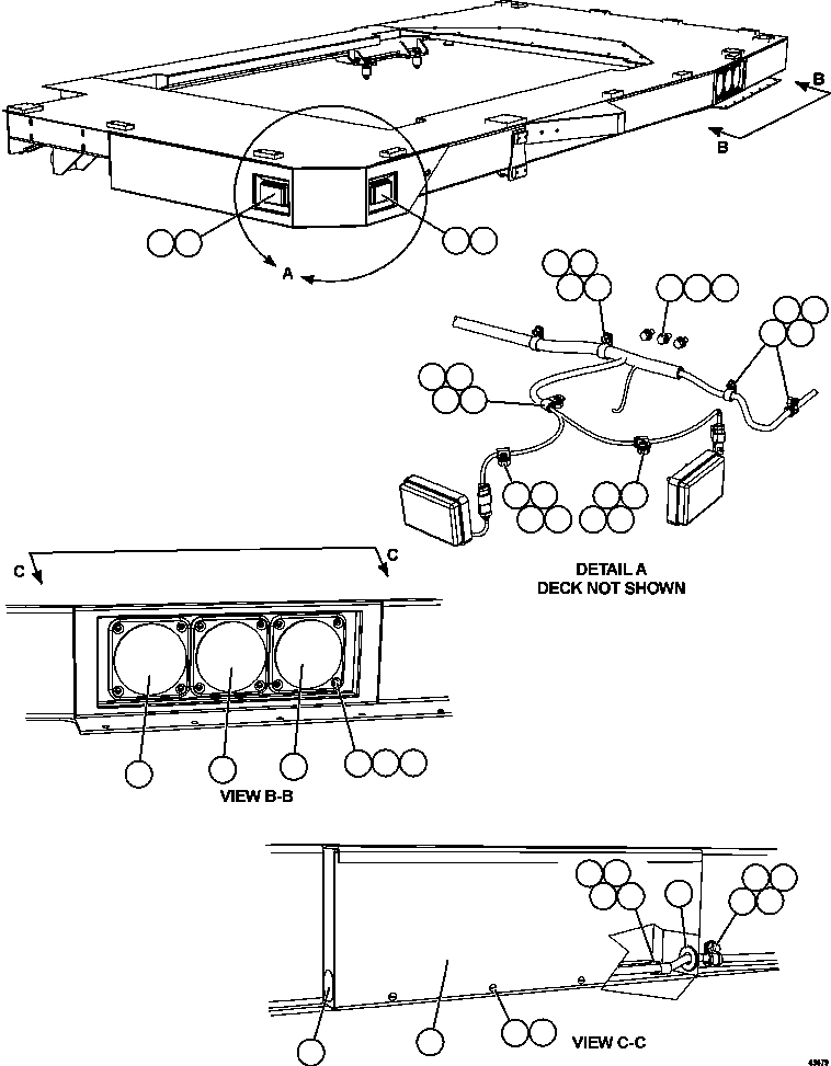 Komatsu parts book diagram for AFE57-GV 830E-1AC S/N A40890 & A40900  TECK CMO: LH DECK LIGHTS