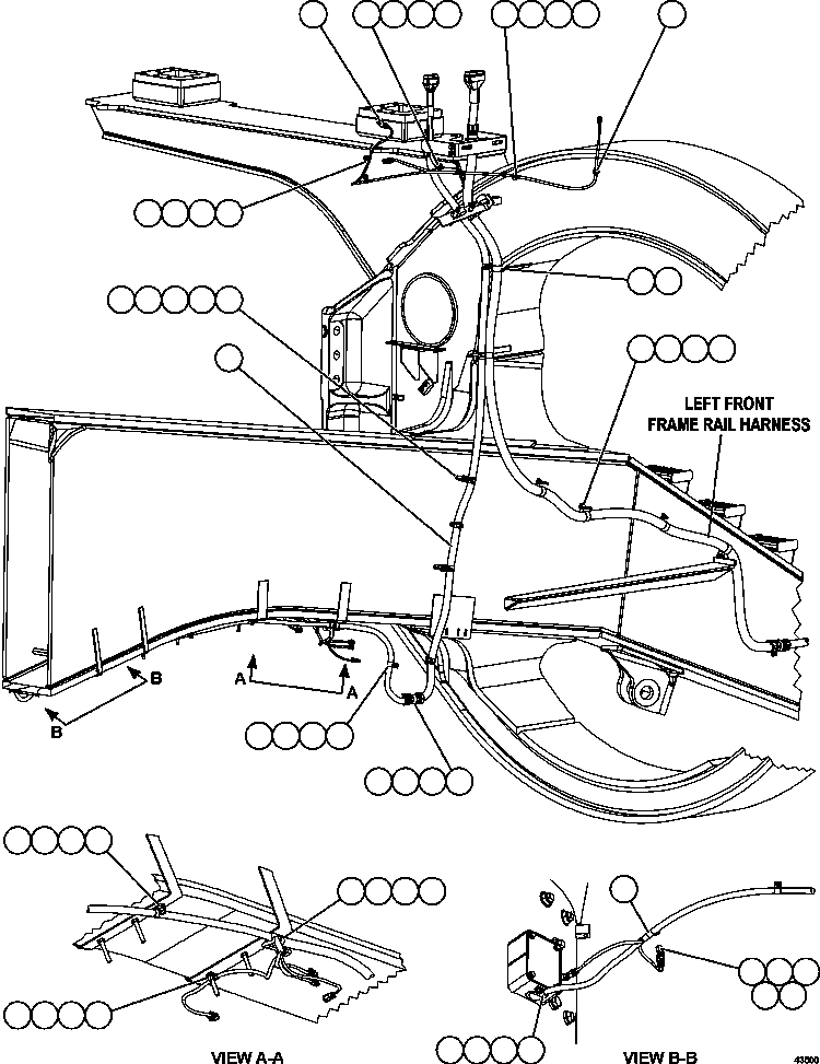 Komatsu parts book diagram for AFE57-GV 830E-1AC S/N A40890 & A40900  TECK CMO: LH FRAME RAIL WIRING  2/2