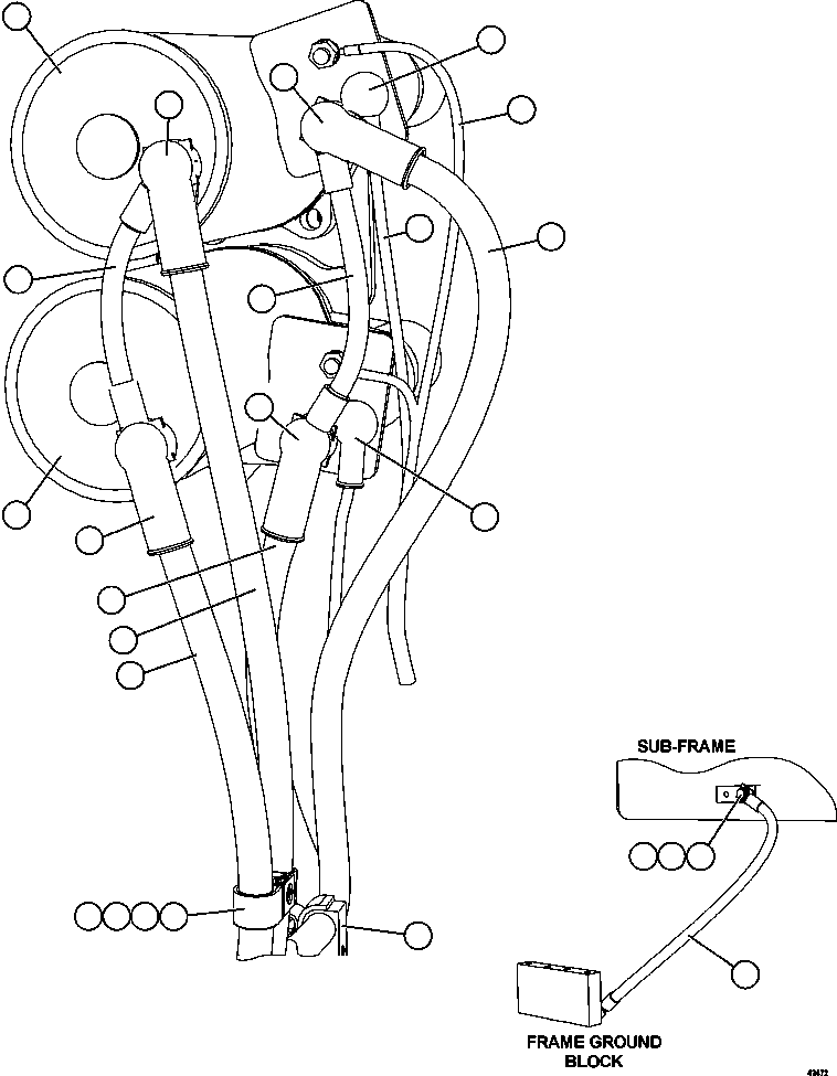 Komatsu parts book diagram for AFE57-GV 830E-1AC S/N A40890 & A40900  TECK CMO: STARTING SYSTEM WIRING    1/4