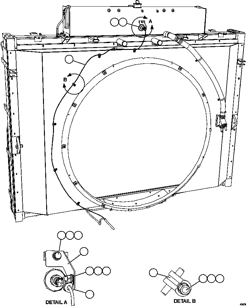 Komatsu parts book diagram for AFE57-GV 830E-1AC S/N A40890 & A40900  TECK CMO: COOLING SYSTEM WIRING