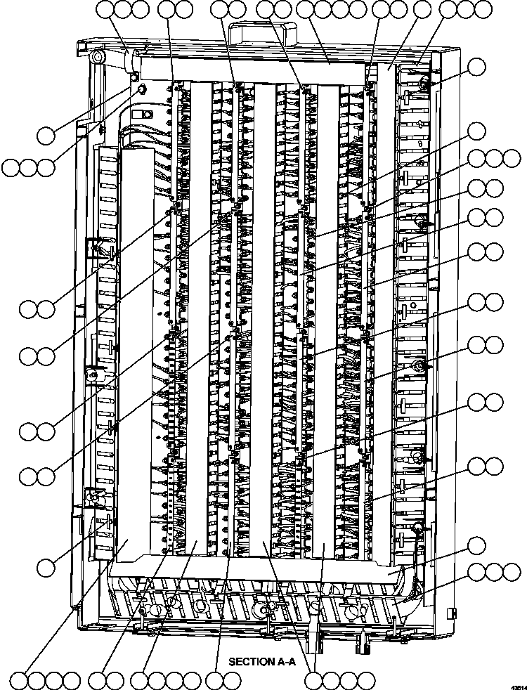 Komatsu parts book diagram for AFE57-GV 830E-1AC S/N A40890 & A40900  TECK CMO: AUXILIARY CONTROL CABINET COMPONENTS - REAR WALL