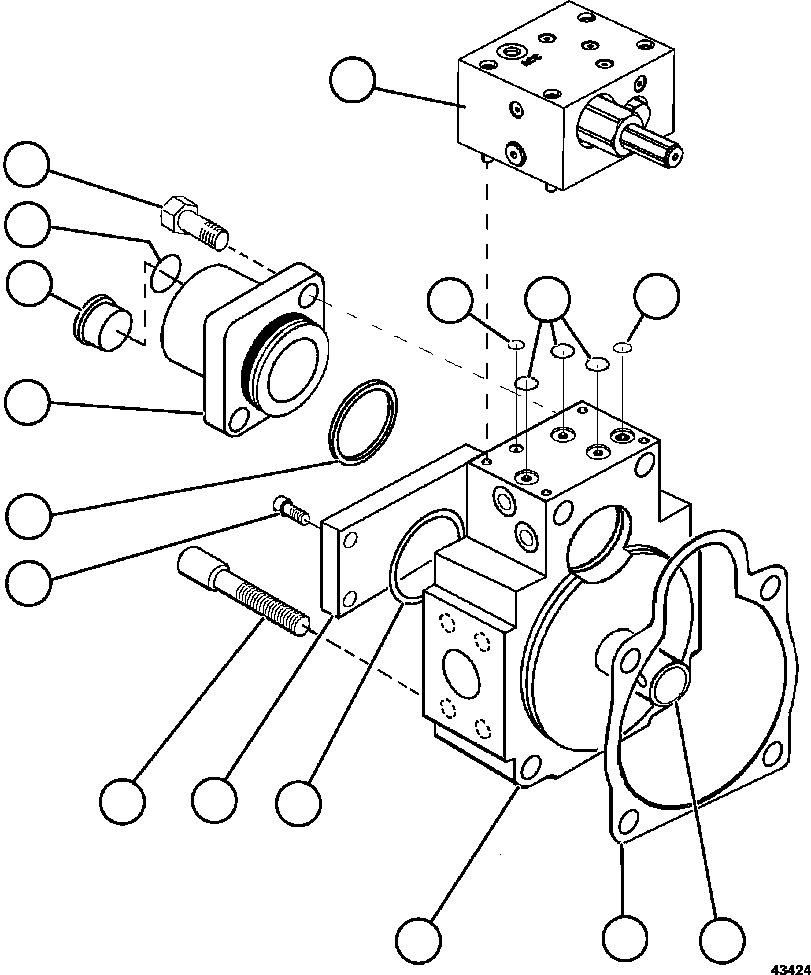 Komatsu parts book diagram for AFE57-GV 830E-1AC S/N A40890 & A40900  TECK CMO: STEERING PUMP HOUSING (REAR)      58B-60-00080