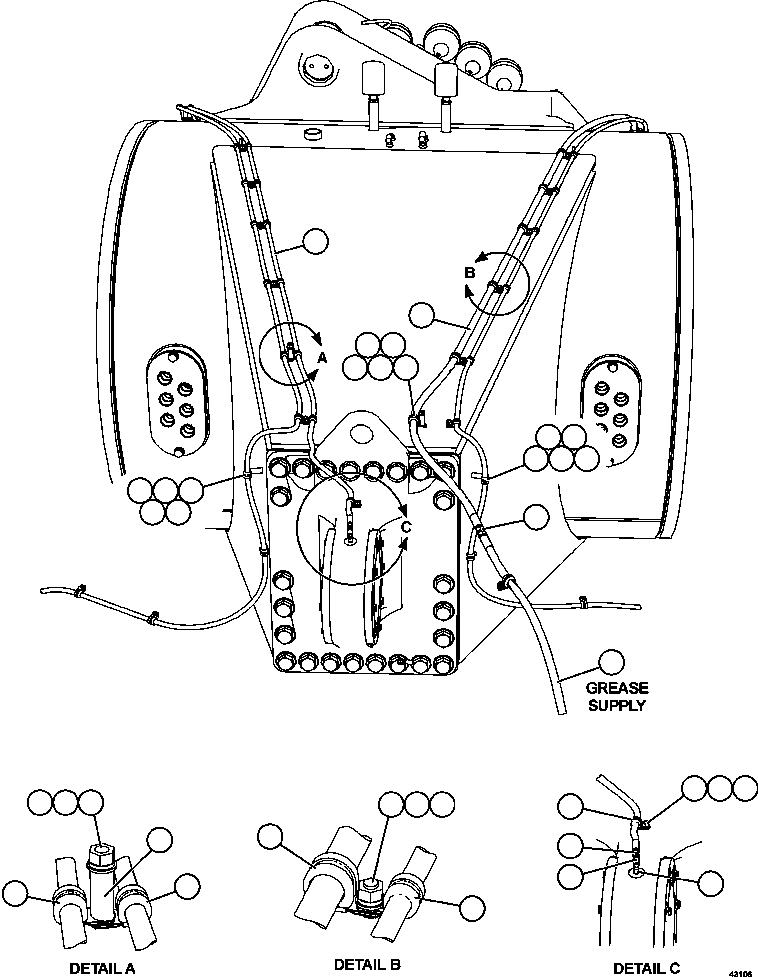 Komatsu parts book diagram for AFE57-GV 830E-1AC S/N A40890 & A40900  TECK CMO: AUTOMATIC LUBRICATION - REAR AXLE   1/3