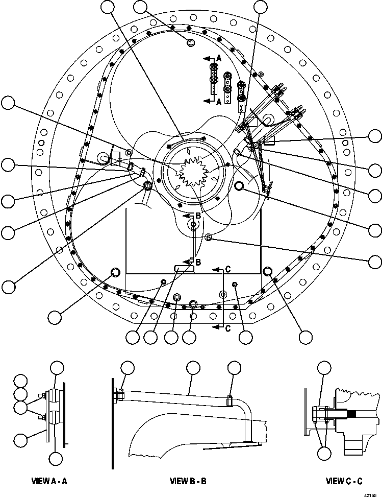 Komatsu parts book diagram for AFE57-GV 830E-1AC S/N A40890 & A40900  TECK CMO: WHEEL MOTOR  6/8   PC3159