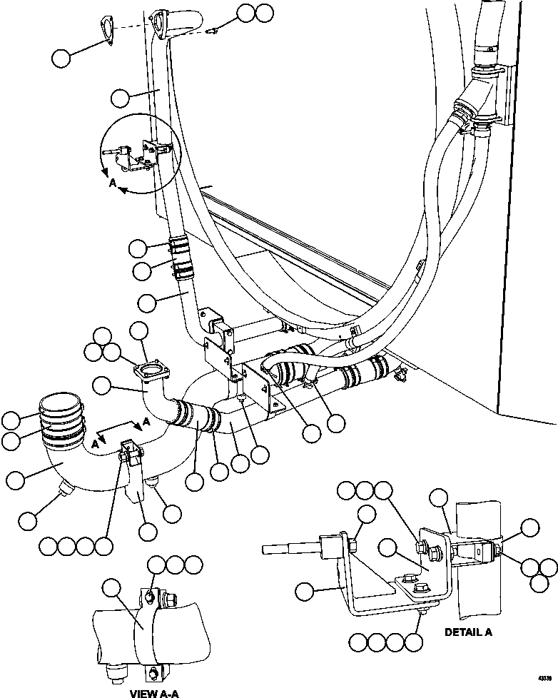 Komatsu parts book diagram for AFE57-HM 830E-1AC S/N A40953  UNITED TACONITE: COOLING SYSTEM PIPING   2/3