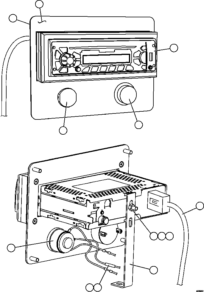 Komatsu parts book diagram for AFE57-HM 830E-1AC S/N A40953  UNITED TACONITE: RADIO MODULE