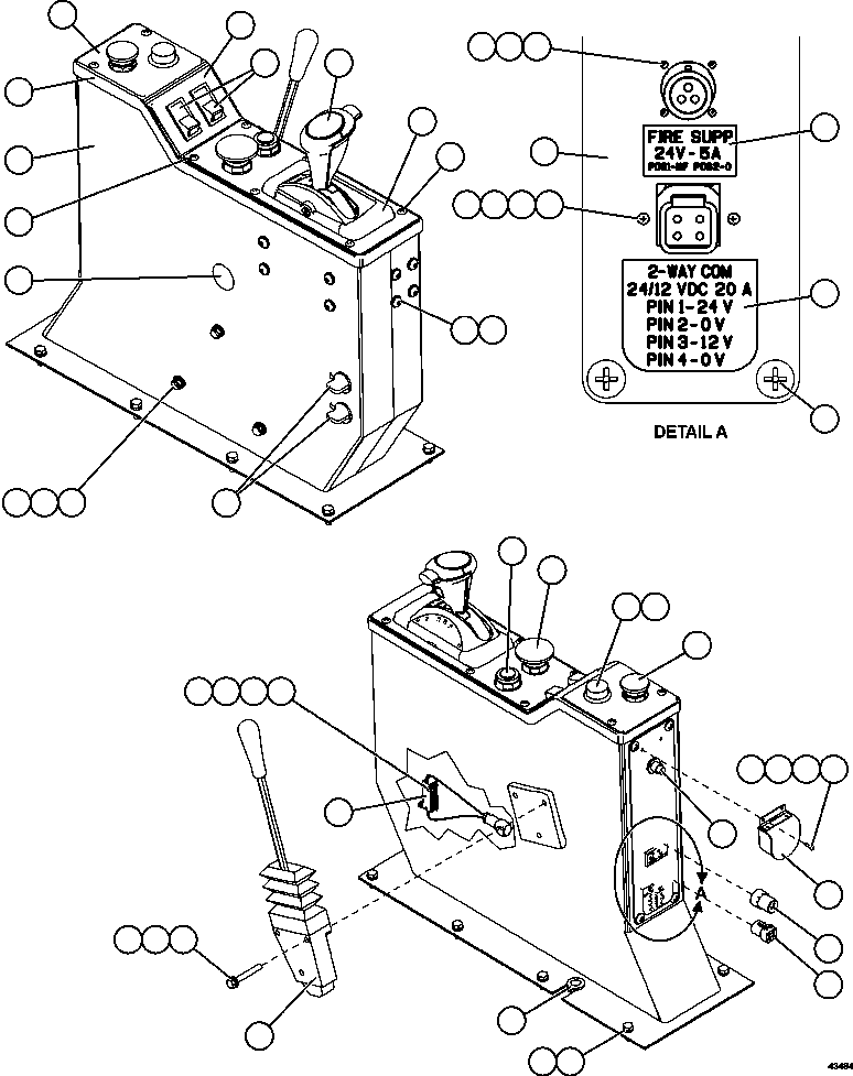 Komatsu parts book diagram for AFE57-HM 830E-1AC S/N A40953  UNITED TACONITE: CENTER CONSOLE MODULE INSTALLATION
