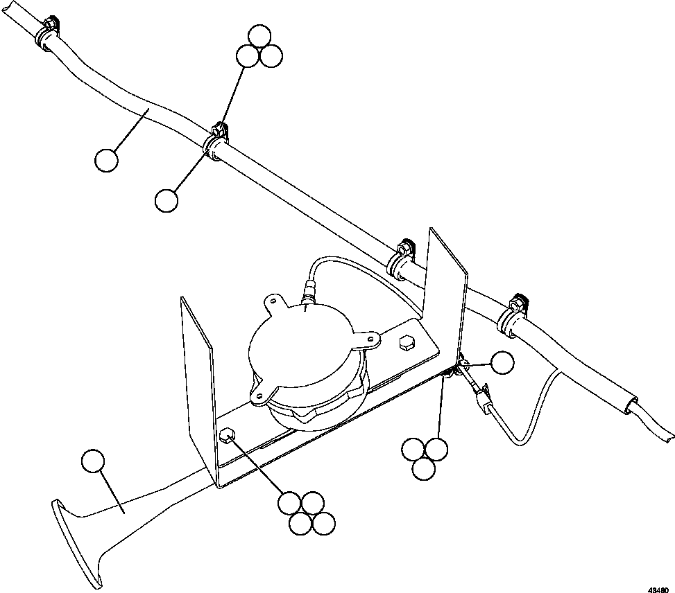 Komatsu parts book diagram for AFE57-HM 830E-1AC S/N A40953  UNITED TACONITE: HORN INSTALLATION