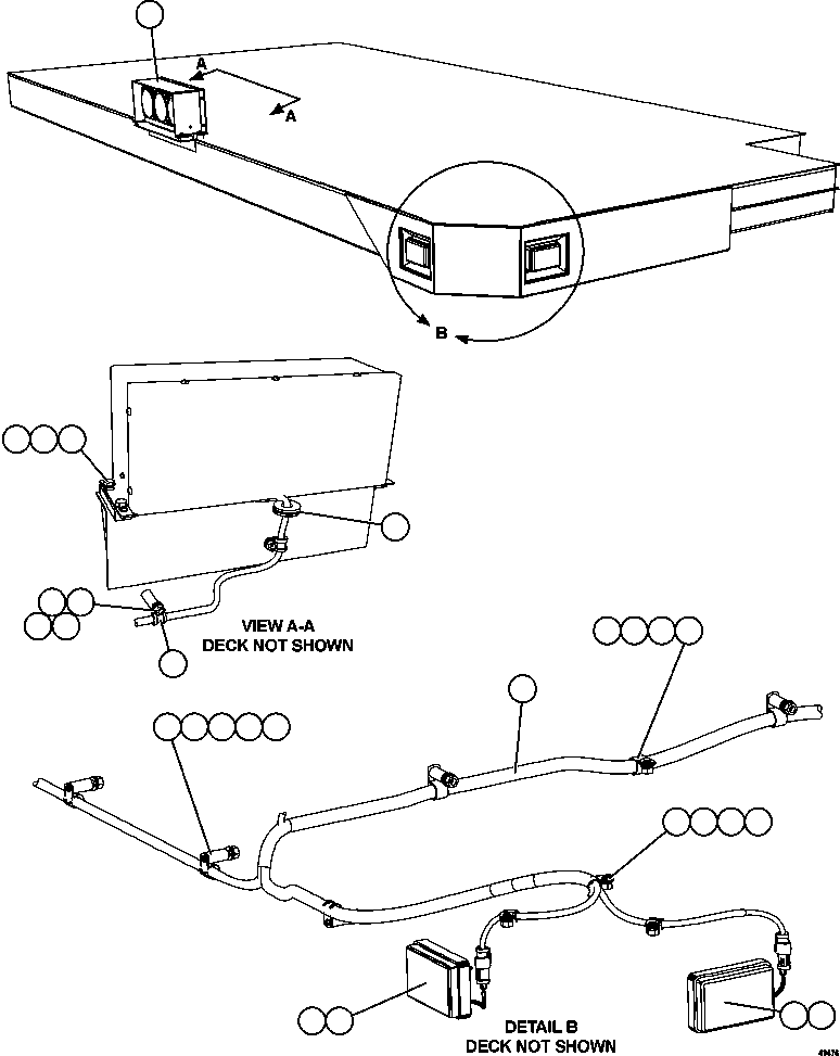 Komatsu parts book diagram for AFE57-HM 830E-1AC S/N A40953  UNITED TACONITE: RH DECK LIGHTS