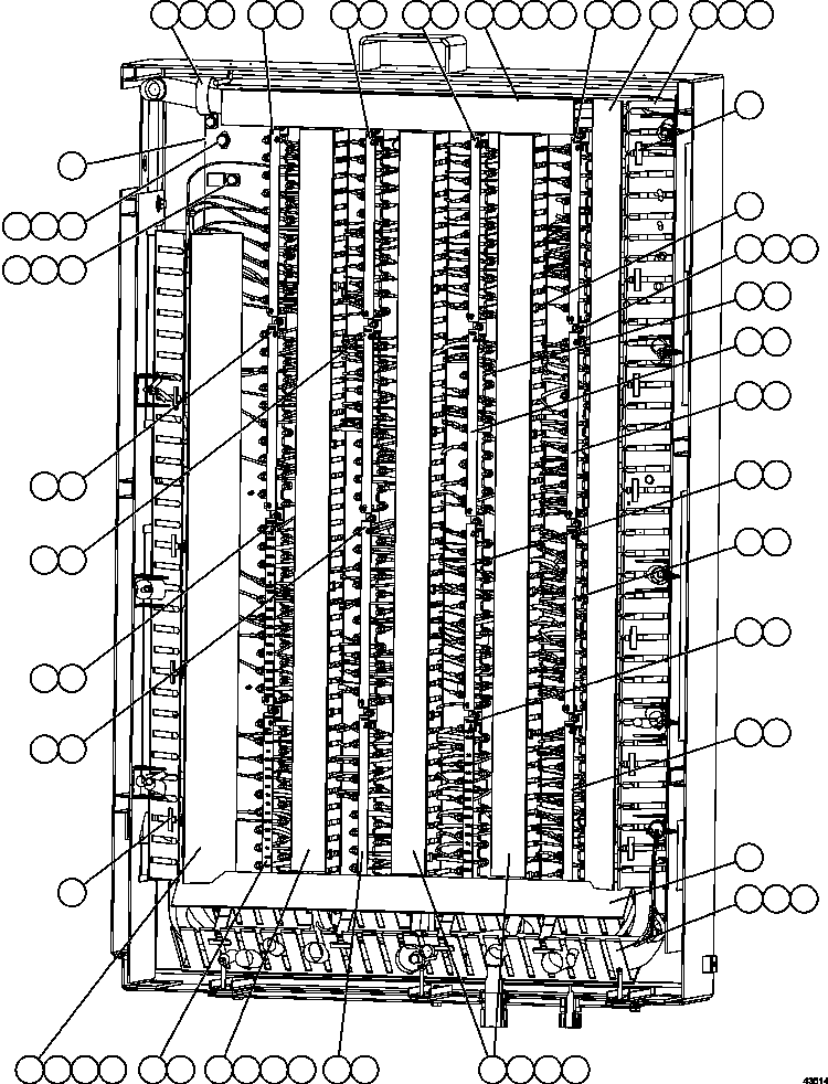 Komatsu parts book diagram for AFE57-HM 830E-1AC S/N A40953  UNITED TACONITE: AUXILIARY CONTROL CABINET COMPONENTS - REAR WALL