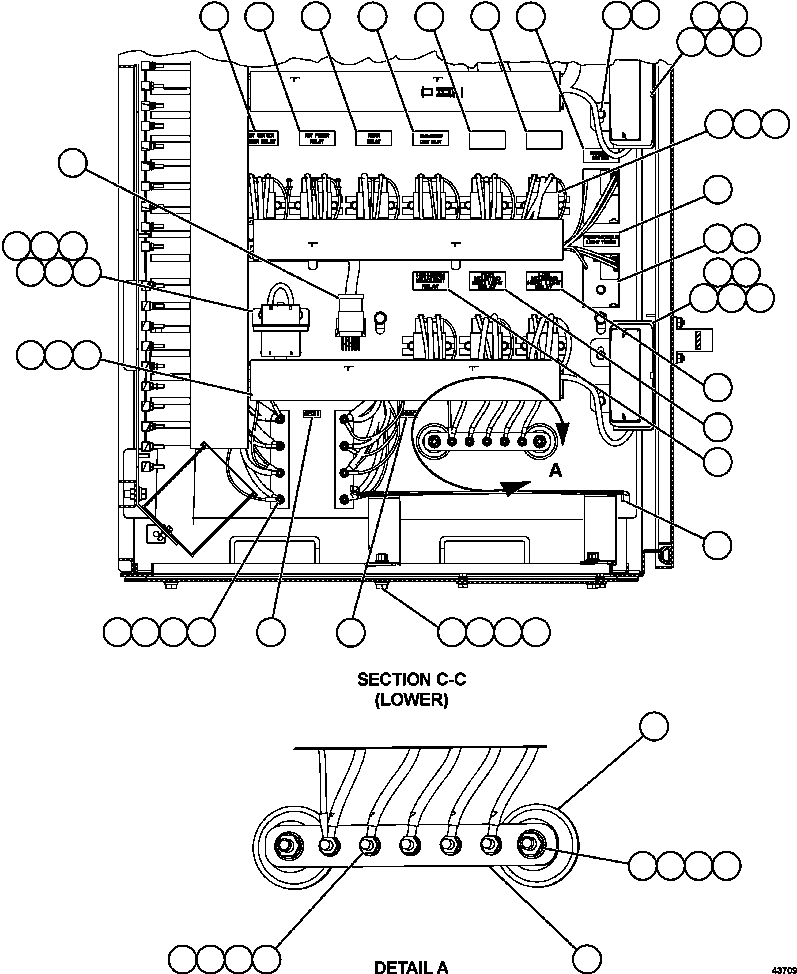 Komatsu parts book diagram for AFE57-HM 830E-1AC S/N A40953  UNITED TACONITE: AUXILIARY CONTROL CABINET COMPONENTS - RH WALL 2/2