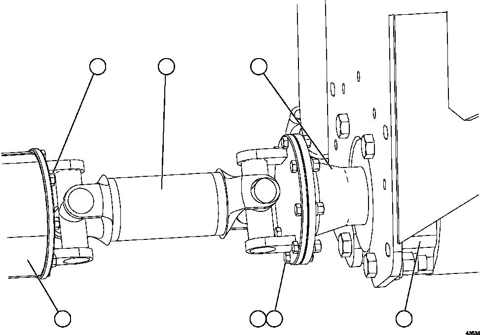 Komatsu parts book diagram for AFE57-HM 830E-1AC S/N A40953  UNITED TACONITE: DRIVE SHAFT INSTALLATION