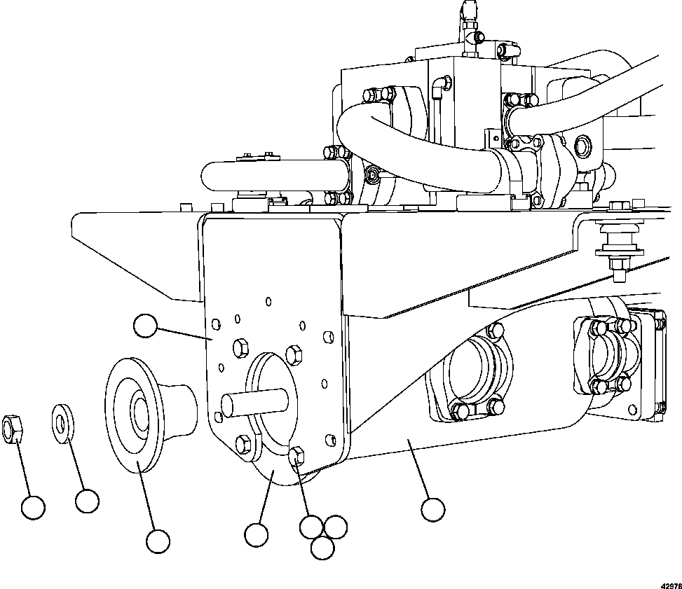 Komatsu parts book diagram for AFE57-HM 830E-1AC S/N A40953  UNITED TACONITE: HOIST PUMP INSTALLATION