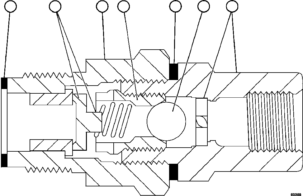 Komatsu parts book diagram for AFE57-HM 830E-1AC S/N A40953  UNITED TACONITE: CHECK VALVE ASSEMBLY              LA1187