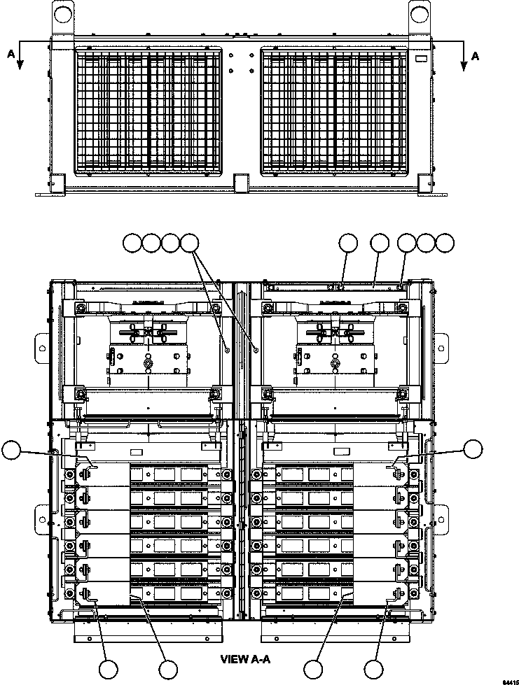 Komatsu parts book diagram for AFE57-HM 830E-1AC S/N A40953  UNITED TACONITE: RETARDING GRID  6/6   58E-06-00001