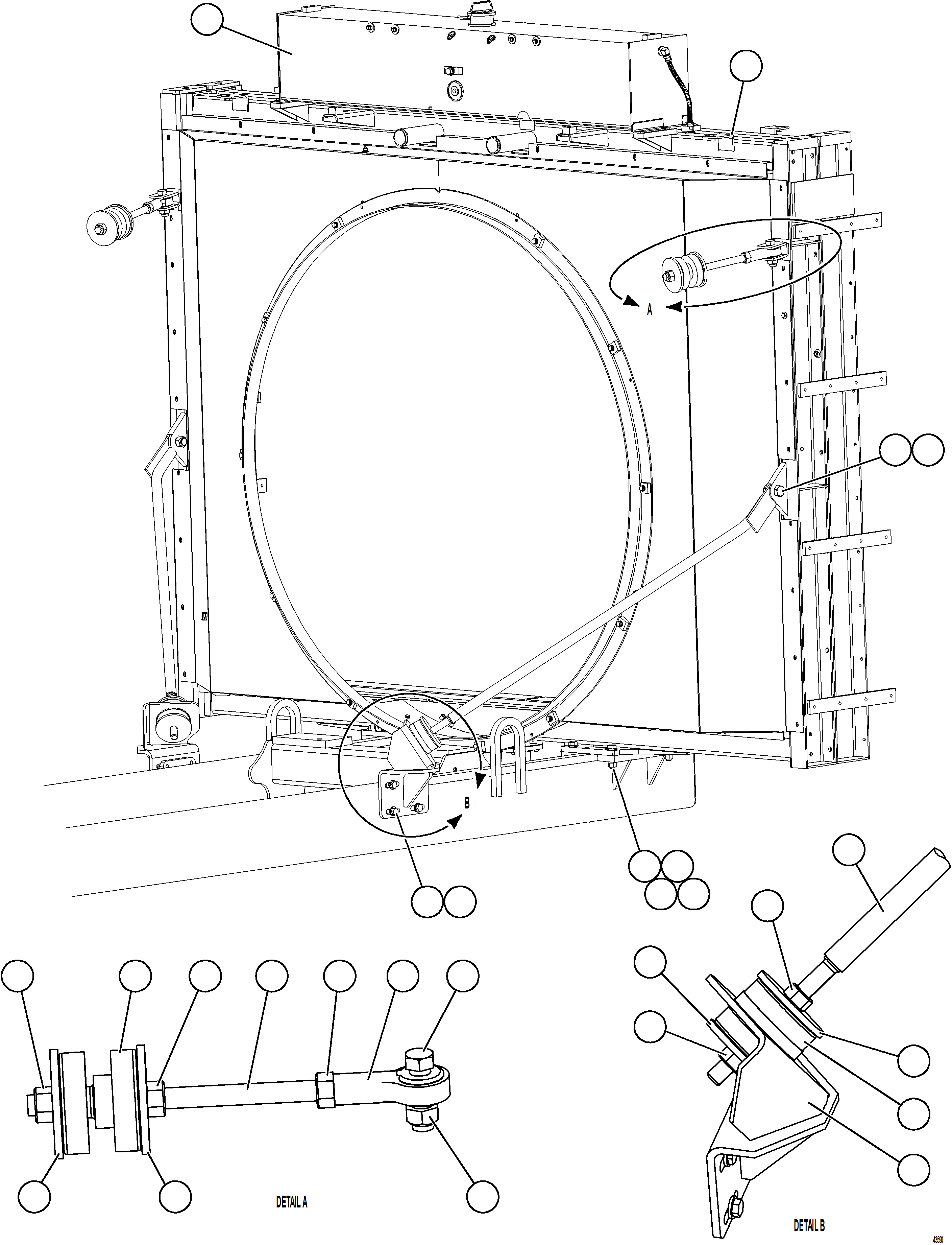Komatsu parts book diagram for AFE57-HT 830E-1AC S/N A40966, A40987 & A40990 - A40992  SEVERSTAL: RADIATOR INSTALLATION