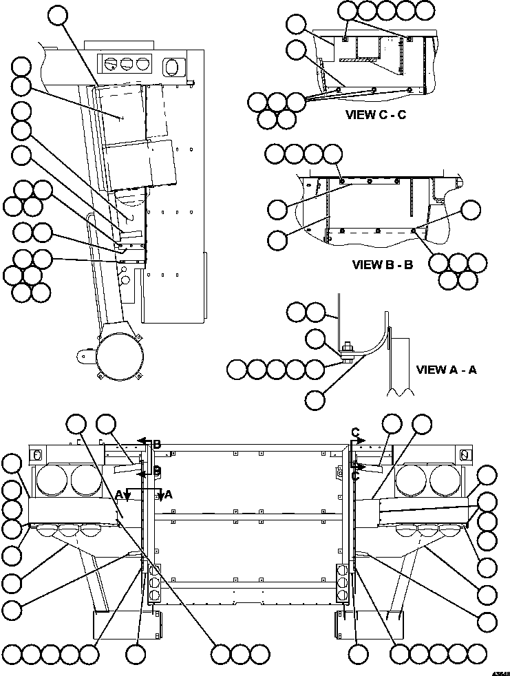 Komatsu parts book diagram for AFE57-HT 830E-1AC S/N A40966, A40987 & A40990 - A40992  SEVERSTAL: HEATED AIR INTAKE INSTALLATION