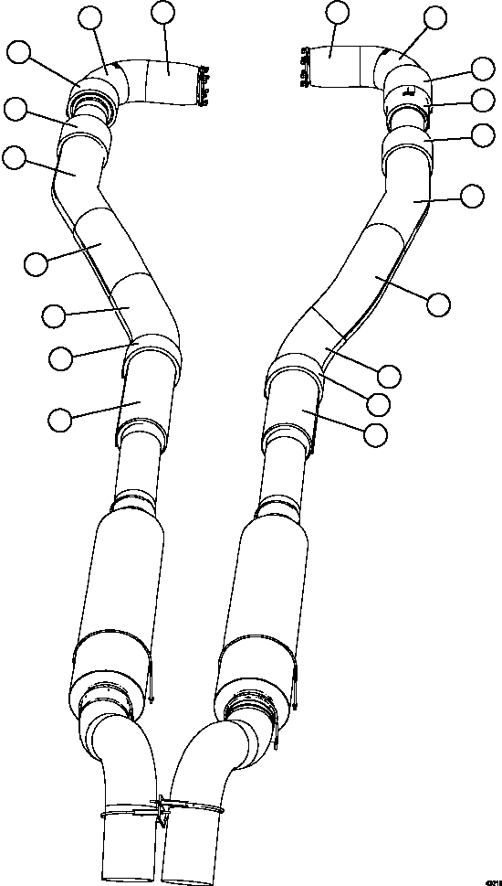 Komatsu parts book diagram for AFE57-HT 830E-1AC S/N A40966, A40987 & A40990 - A40992  SEVERSTAL: EXHAUST BLANKETS