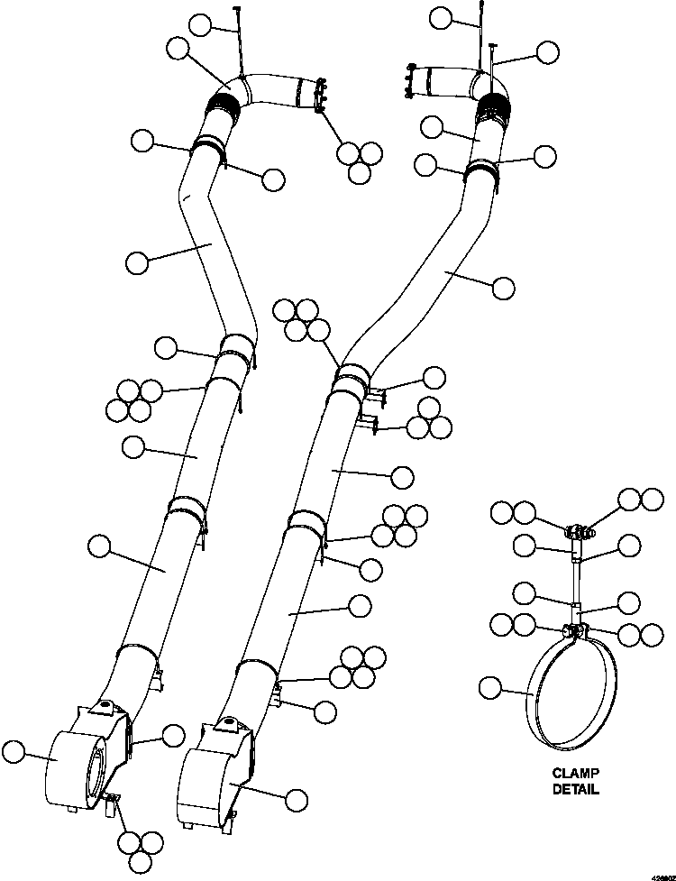 Komatsu parts book diagram for AFE57-HT 830E-1AC S/N A40966, A40987 & A40990 - A40992  SEVERSTAL: HEATED BODY EXHAUST  1/2
